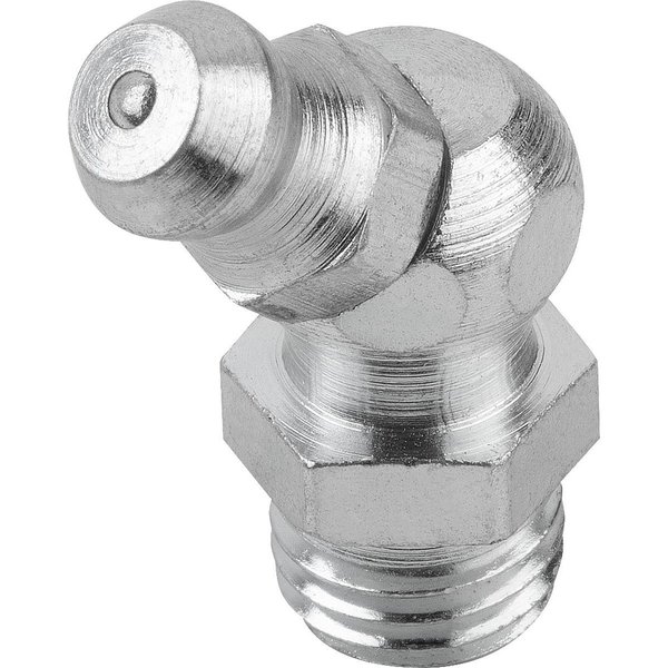 Kipp Conical Grease Nipple Angled 45°, D=R1/8, Form:D, Steel, Square K1132.1418